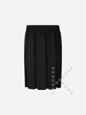 Elasticated Box Pleat Skirt (Black)