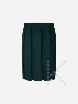 Elasticated Box Pleat Skirt (Bottle Green)