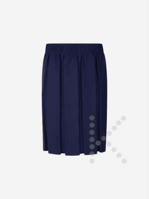 Elasticated Box Pleat Skirt (Navy)