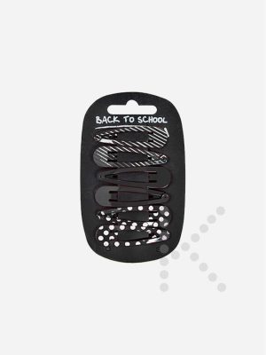 Patterned Hair Clips (Black)