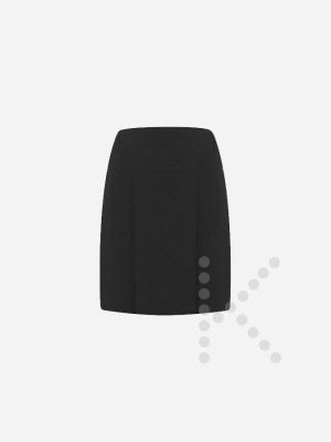 Front Panel Pleated Skirt (Black)
