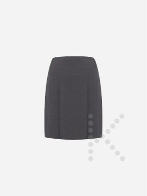 Front Panel Pleated Skirt (Grey)