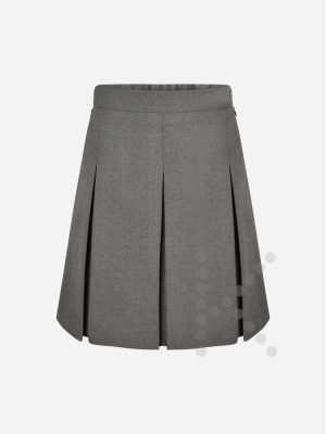 Stitch Down Pleated Skirt (Grey)