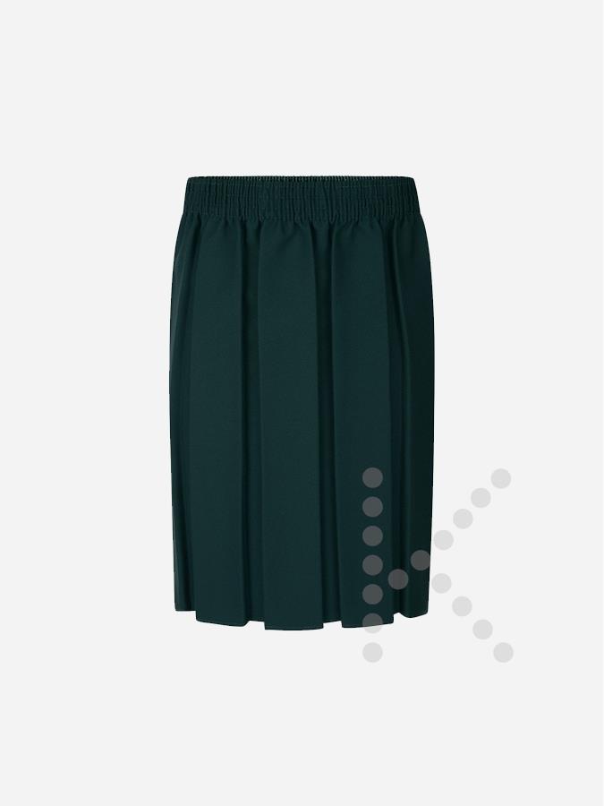 Elasticated Box Pleat Skirt (Bottle Green)