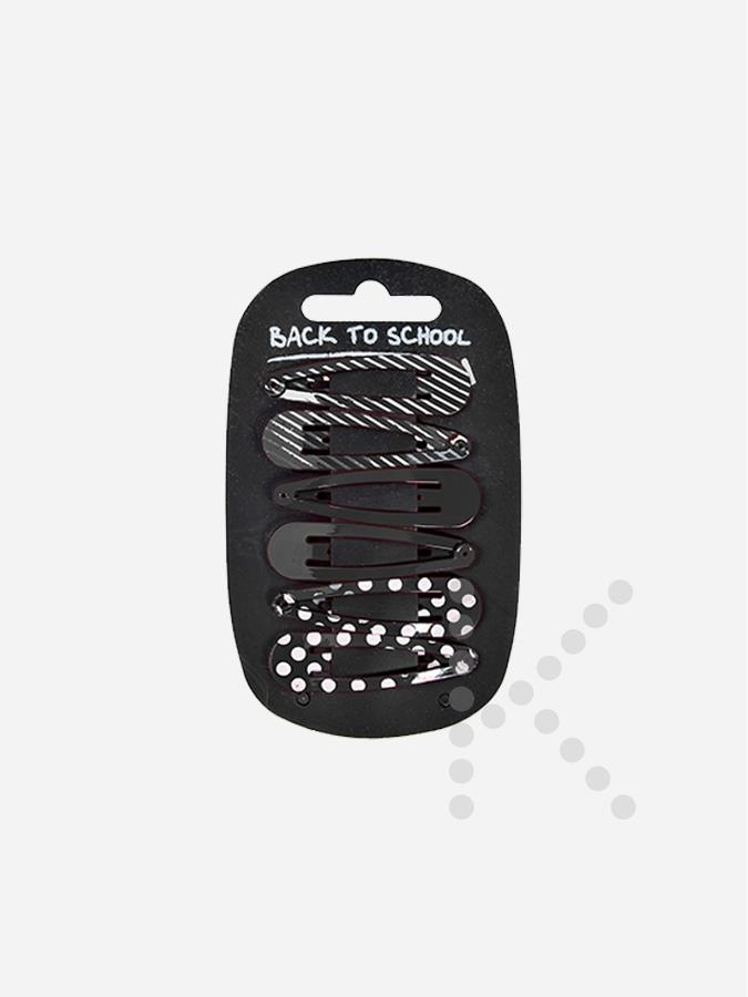 Patterned Hair Clips (Black)