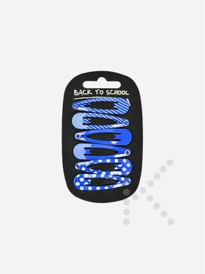 Patterned Hair Clips (Royal Blue)
