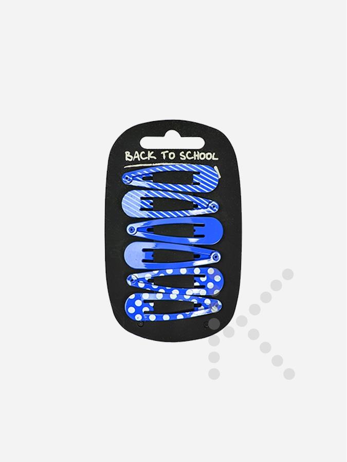 Patterned Hair Clips (Royal Blue)