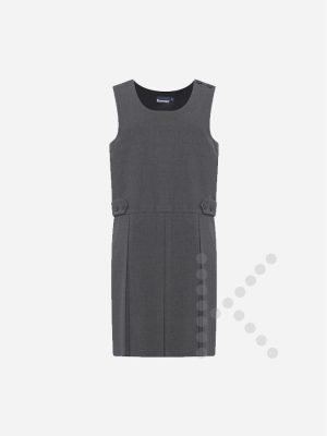 Box Pleat Pinafore Dress (Grey)